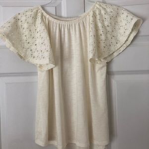 NWOT white floral shirt